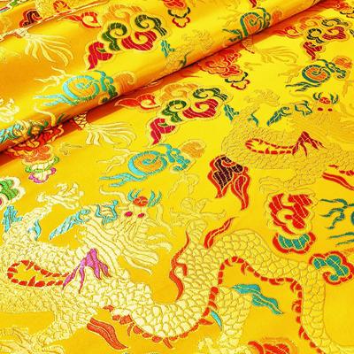 100*75cm Čínský styl Vzor draka Brokátová látka Na šití DIY Kostým Hanfu Cheongsam Šaty Kimono Látka Hedvábný satén