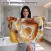 Cute Toast And Fried Egg Print Towel, Soft Absorbent Quick Dry Hand Towel, Lovely Kitchen And Bathroom Towel