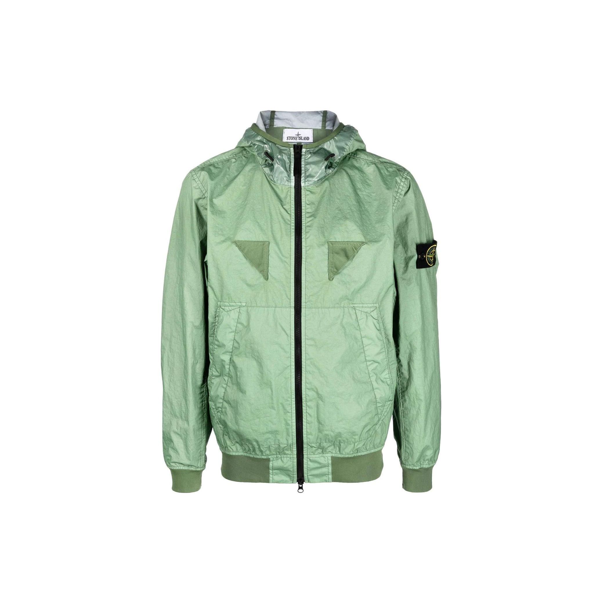 Stone Island Men's Green Logo Patch Puffer Jacket Sage Outerwear 781540723-V0055 Cm