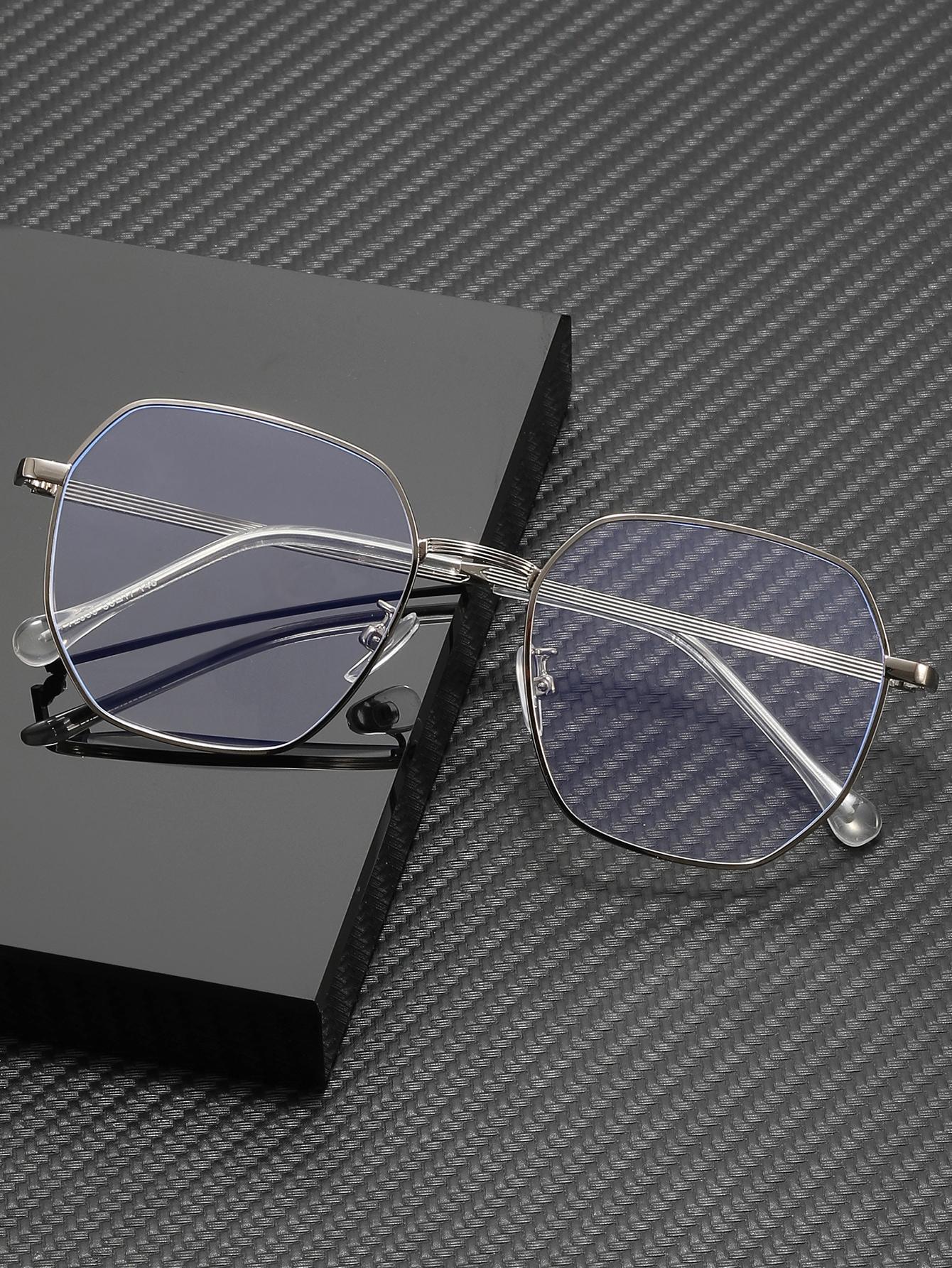 Painted Irregular Metal Anti-Blue Light Flat Lenses белый