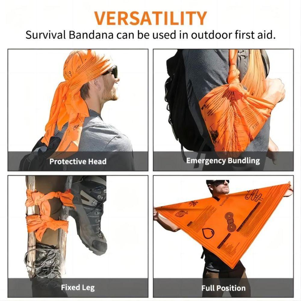 Survival Guide Survival Scarf Square Hiking Scarves Sunscreen Camping Bandana Outdoor Sports