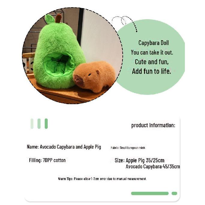 Adorable Avocado Capybara Plush Toy - Perfect Children's Gift!