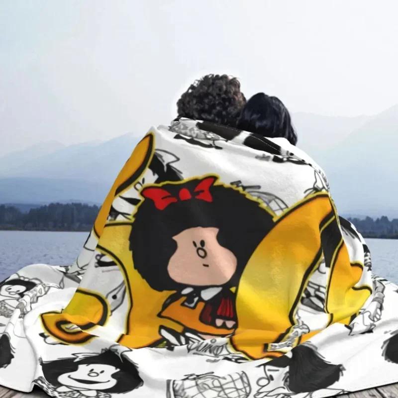 Coperta Mafalda Stampata 3D Morbido Pile di Flanella Calda Cartoni Animati Coperte Plaid per Casa Camera da Letto Divano Copriletti