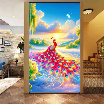 Neu Quadratisch Rund 5DDIY Diamant Malerei Stickerei Pfau Tier Mosaik Diamant Stickerei Wand Dekoration Große