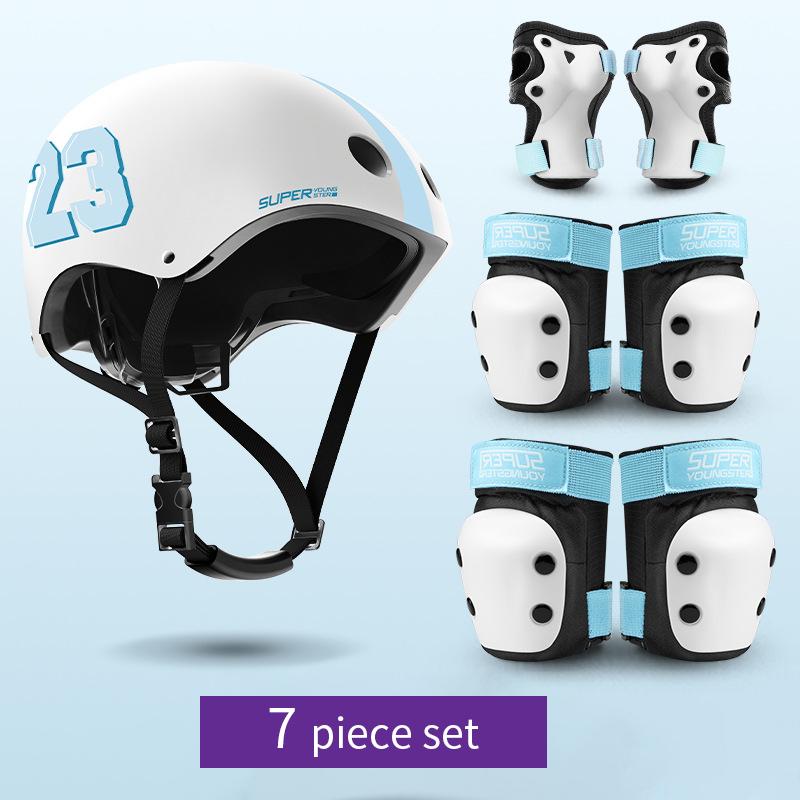 Child protective equipment helmet elbow knee pads for girls aged 3 4 5 6 7 8 9 10 11 12 year boy Suitable for roller skating and skiing S-(15-45kg)