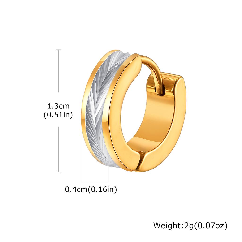 New Stainless Steel Hoop Earrings for Men,Waterproof Two Tone Huggies Earrings,Trendy Simple Jewelry Gifts
