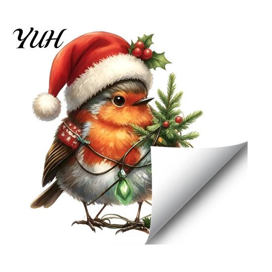 Decorative Glass Film for Home Christmas Bird Static Window Stickers, PVC Waterproof Decals Creative Holiday Gift Friends Doors, Removable Stickers
