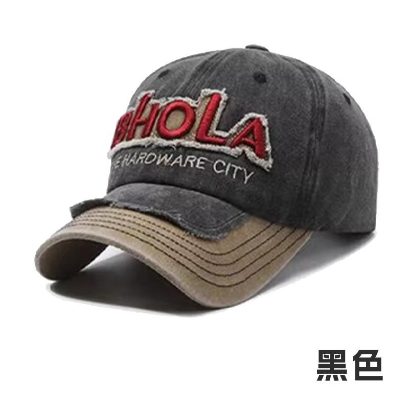 Spring and Autumn Baseball Cap Retro Alphabet Fashion Color Matching Sunscreen Cap Versatile Embroidered Hat
