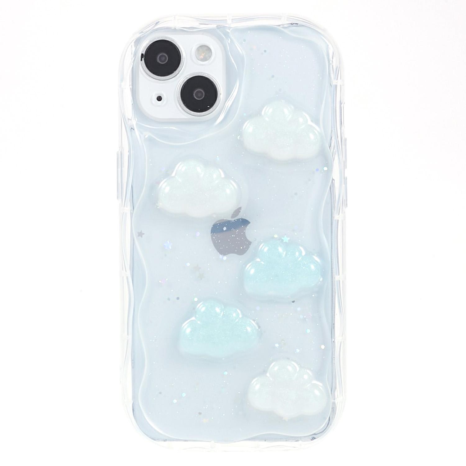 

Back Cover for iPhone 13 6.1 inch,3D Butterfly/Cloud Pattern Epoxy TPU Phone Case Cloud