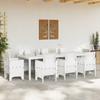 Garden Table White 250 x 100 x 73 cm Poly Rattan