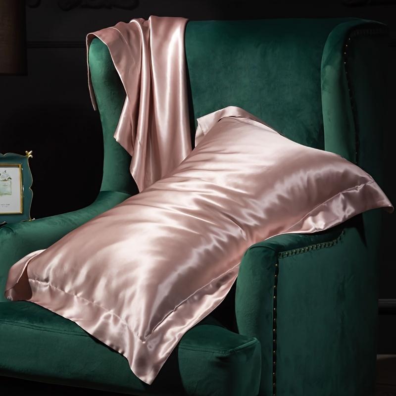 [2pcs Mulberry Silk Pillowcases] 2pcs Mulberry Silk Pillowcases, Luxurious 25 Momme Satin Weave, Hypoallergenic Solid Color with Envelope Closure