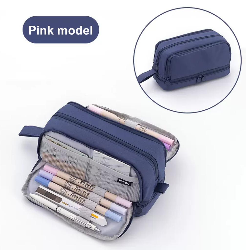 Kawaii Double-layer Pencil Case Multifunctional Stationery Box Cosmetic Bag Storage Bag Student Supplies Stationery