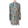 Autumn/winter Elegant Women's Floral Print V-neck Dress with Flared Sleeves