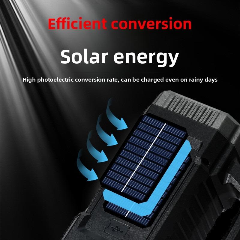 Portable Multi - Functional Searchlight with Solar Charging - Super Bright, Strong Light Flashlight for Emergency Use