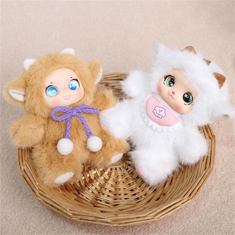 Fashionable Plush Doll Keychain In Sitting Pose 16cm Long Fashion Backpack Charm For Personalizing Keys And Bags