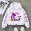 Cartoon Anime Letter Pattern Print Autumn Winter Fashionable Comfortable Girl Hooded Sweatshirt