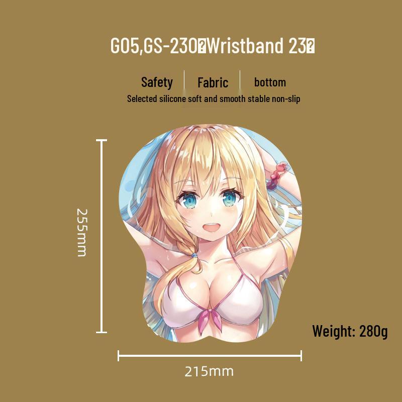 Beautiful Anime 3D Silicone Wrist Rest Mouse Pad - Creative Design, Hot Selling
