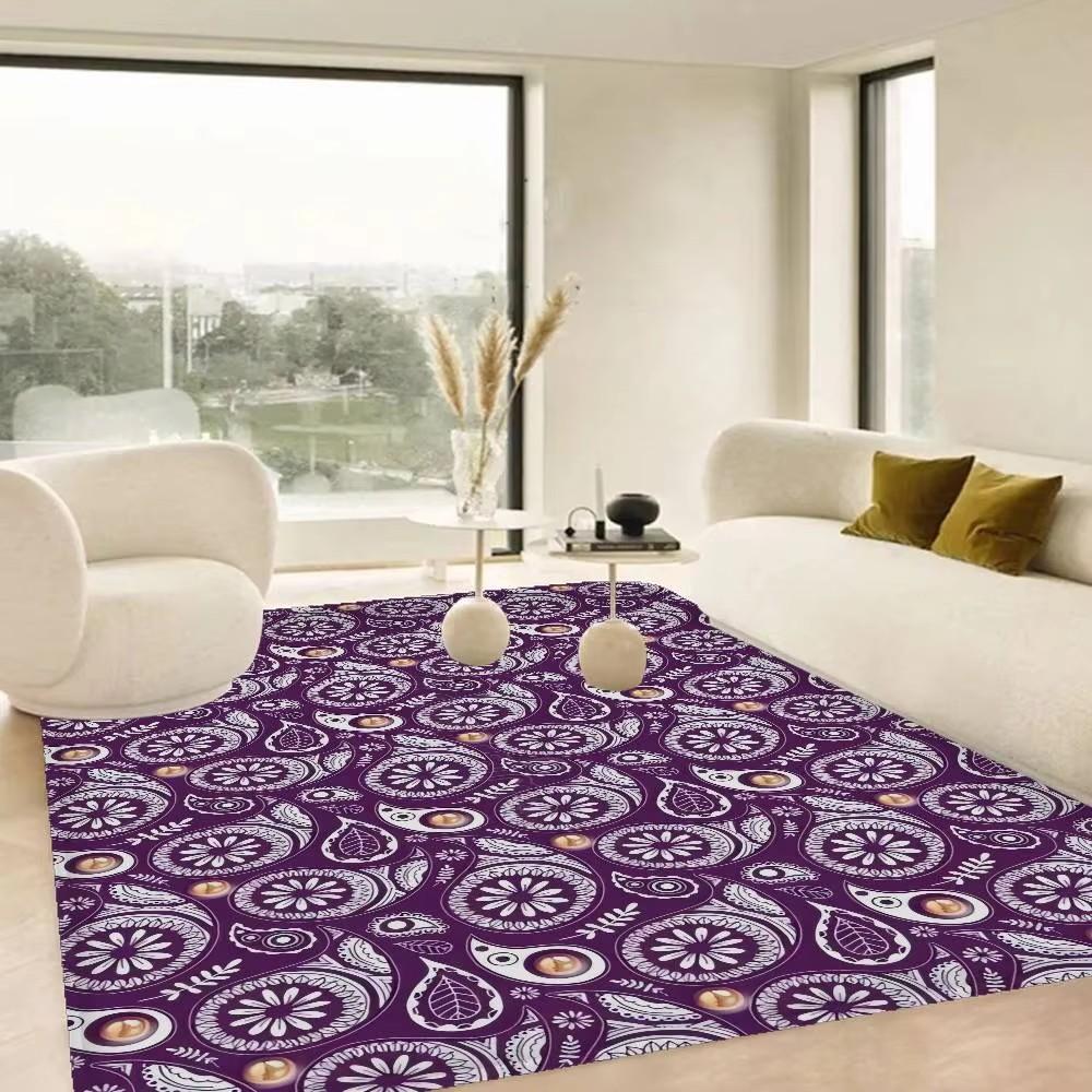 Vibrant Multicolor Floral Area Mat - Non-Slip Polyester Mat, Large Size Home Decor Rugs for Living Room, Durable Floor Covering