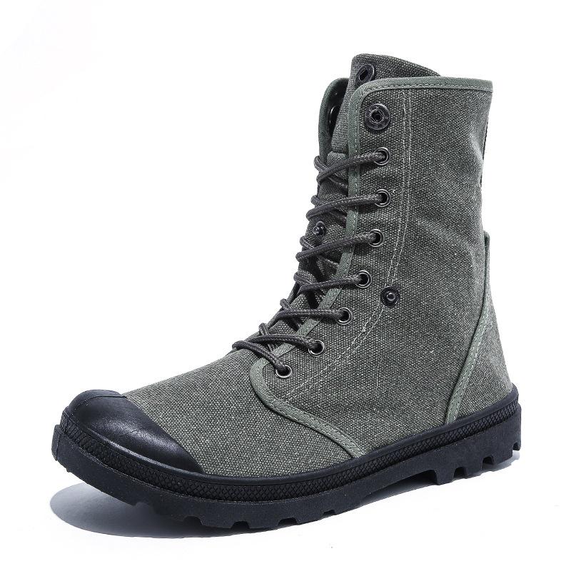 Botas Martin de Lona de Cano Alto com Sola Grossa - Sapatos Esportivos Outdoor da Moda