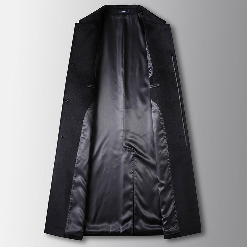 Autumn and Winter Long Cashmere Trench Coat Youth High Luxury Business Executive Lapel Wool Coat