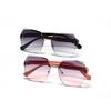 Rimless Glasses Men'S Polygonal Diamond Trimmed Retro Sunglasses Women'S Ins Street Shot Rivet Sunglasses
