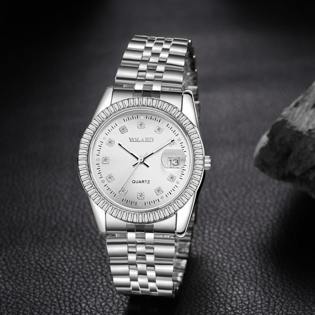 Men's Stainless Steel Watch with 3ATM Water Resistance and Analog Display: Simple and Stylish Quartz Watch in Silver - A Fashionable Gift for