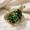 Enamel Craft Turtle Trinket Box Hinged Lid Turtle Hinged Jewelry Boxes  For Earrings