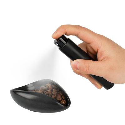 Watchget Coffee Bean Cup and Spray Bottle Set, Ceramic Coffee Bean Measuring Cup, Ceramic Measuring Tray, Coffee Grounds Container, Black