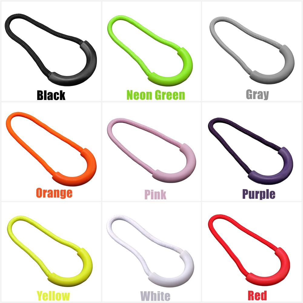 10pcs Mix Color U Shape Cord Zipper Pull Strap Lariat for Clothing Luggage & Bags Durable Zipper Puller Accessories