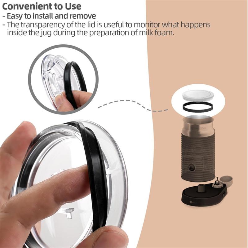 Milk Frother Lid Cover & Seal Replacement Parts for Nespresso Aeroccino 3 3R 3593 & 3594 Milk Frother Machines