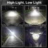 12V-80V 8 Sides COB Super Bright LED Motorcycle Headlight H4 BA20D Bulbs Waterproof High Low Lamp Scooter Fog Lights