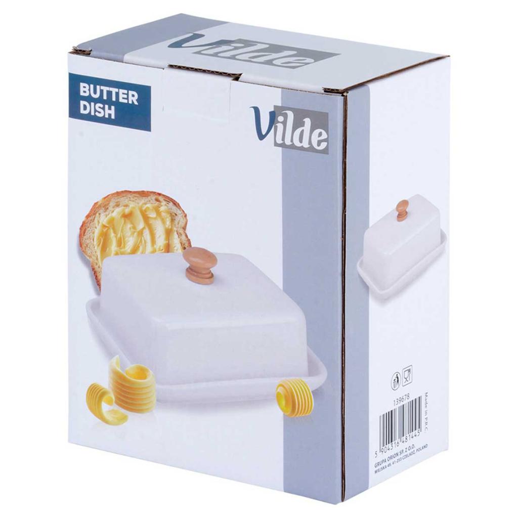 BUTTER DISH CERAMIC BUTTER DISH WHITE 139678