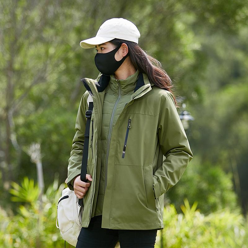 Jacket Women's Three-in-one Jacket Men's Down Liner Two-piece Set Waterproof and Warm Jacket Customization