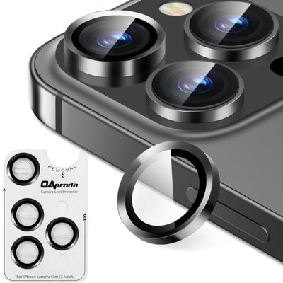 OAproda iPhone Kamera Filmi Kamera Koruması Alaşım Temperli Kamera Kapağı Lens Koruması 9H Darbeye Dayanıklı Siyah Kenar Aşırı Pozlama Önleme Kamera