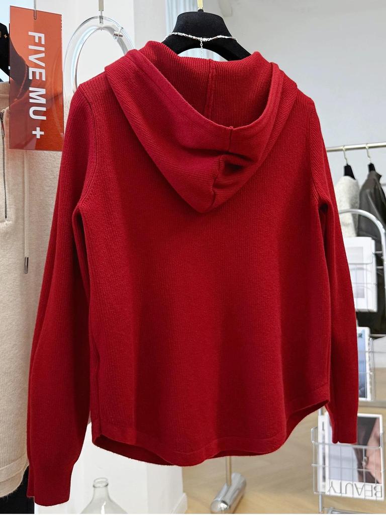 Cross-Border Solid Color Korean High-End Hooded Half-Zip Women's Long Sleeve Autumn Winter Pullover Base Layer Shirt