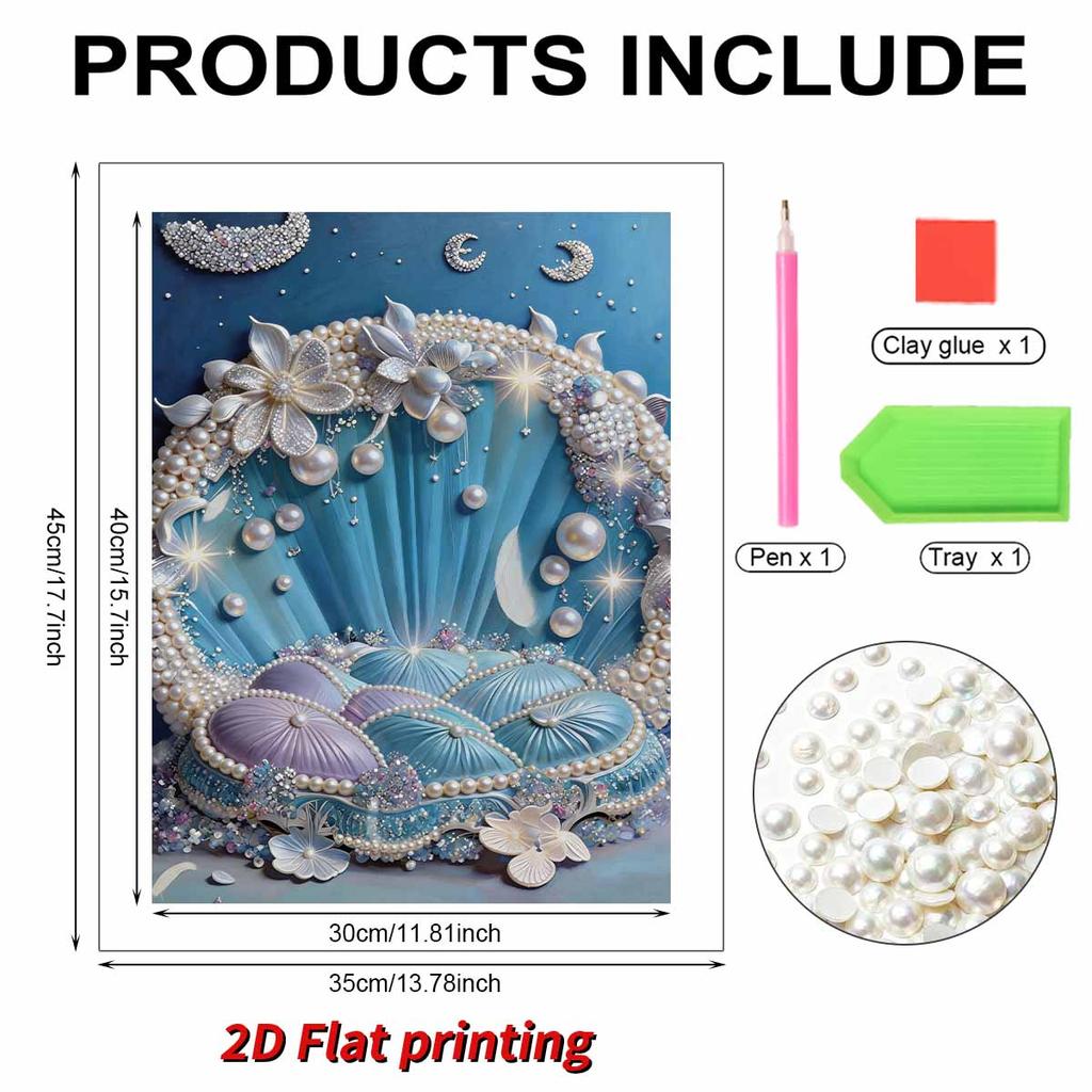 Pearl DIY Shell Bed Art Kits 15.7x19.6inch Gem Art Pearl Painting Kits Without Frame for Adults Gift Idea Home Wall Decor