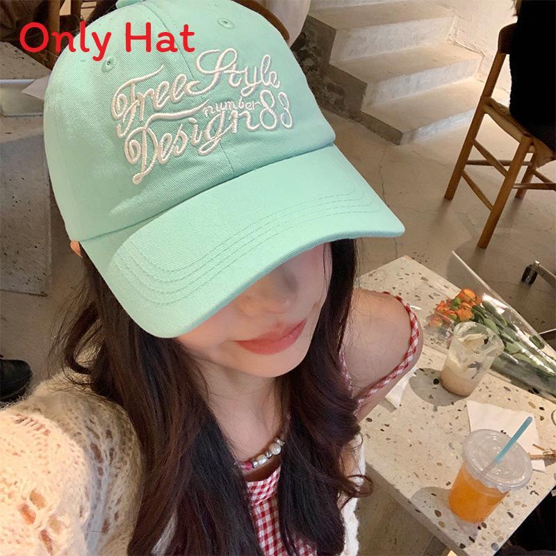Vintage Embroidered Letter Baseball Cap For Women Spring Summer Sun Protection