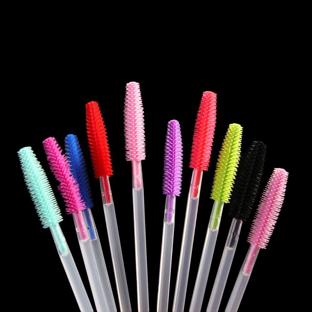 Transparent Silicone Eyebrow Comb Spoolers Eye Lashes Mascara Wand Applicator Disposable Eyebrow Brush for Eyelash Extension