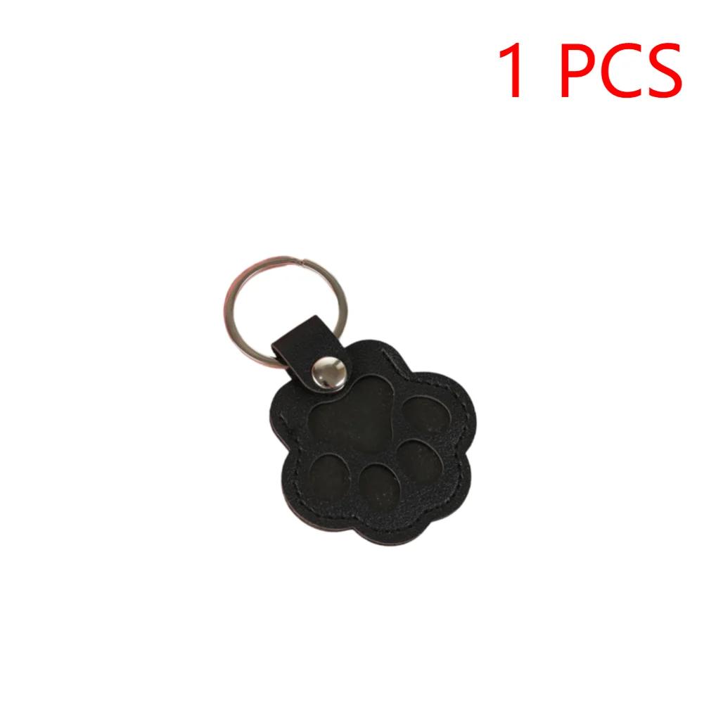 1-5PCS Pet Hair Keepsake Keychain PU Pet Keychains Hair Collector Cute Paw-Shaped Charm for Keyrings Bags and Personal Mementos