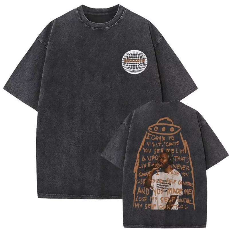 Washed Vintage Rapper Frank Oversized Tshirt Blond Graphic Tshirts Unisex Women Ocean Hip Hop T Shirt Unisexs Fashion Casual Tees