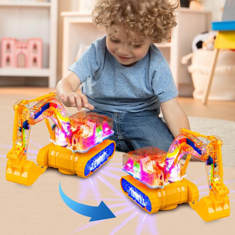 Electric Construction Vehicle Model With Transparent Gears For Boys Playroom Decor
