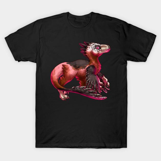 Men Black Print T-shirt Utahraptor No-Cut Transfer Paper Print Cotton Tshirt L