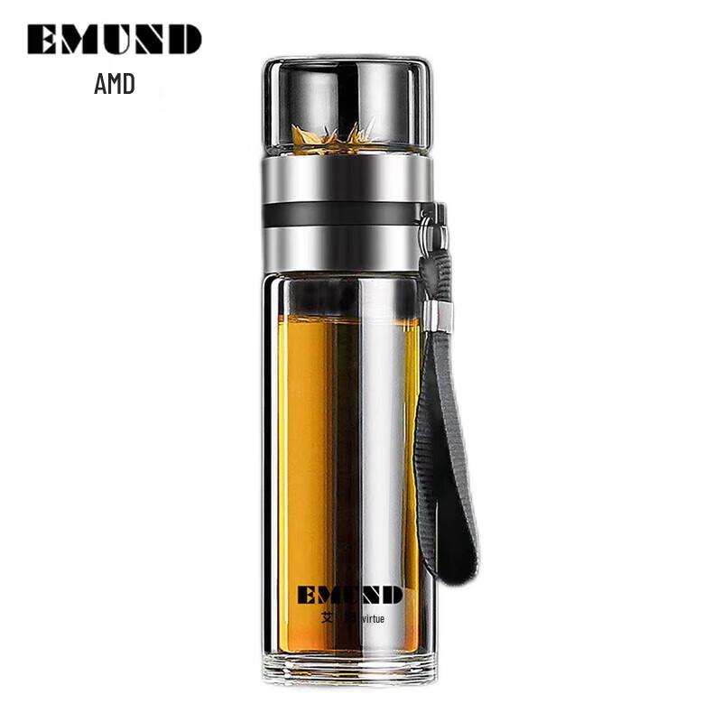 Aiemude Delong Double-Layer Tea Separation Glass Bottle