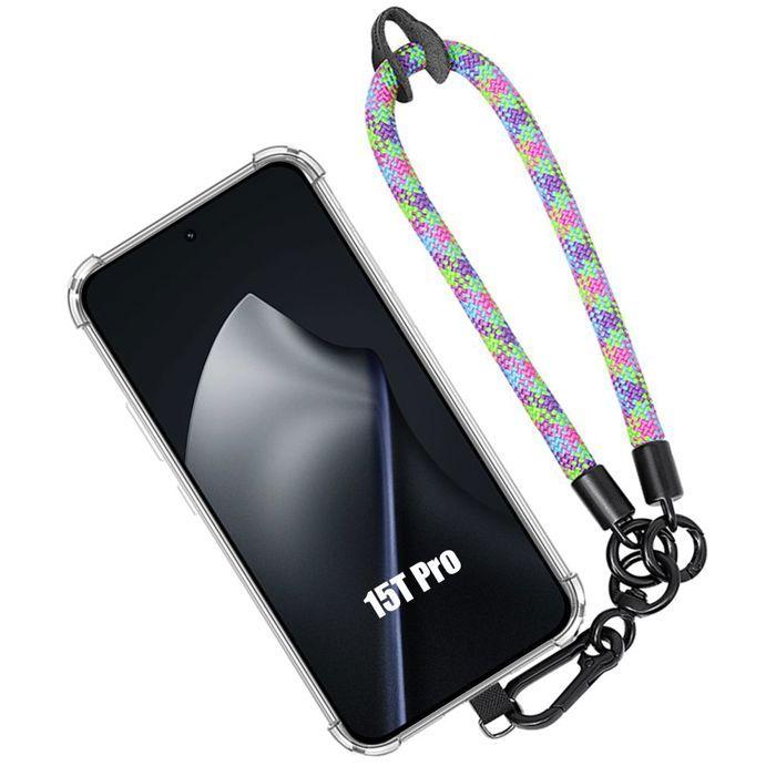 Coque pour Xiaomi 15T Pro, Protection Transparente avec Bracelet Amovible Multicolore
