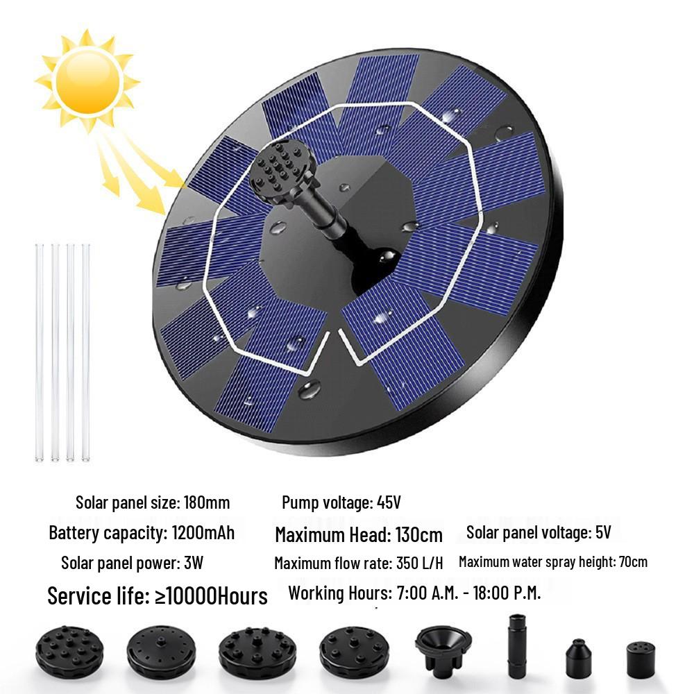Solar Rockery Water Feature: Automatic Fountain Pump for Fish Pond and Courtyard Landscaping.