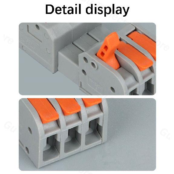 Male Female Docking Mini Quick Wire Connector Universal Compact Electrical Wiring Connectors Push-in Conductor Terminal Block Plug Connectors 4