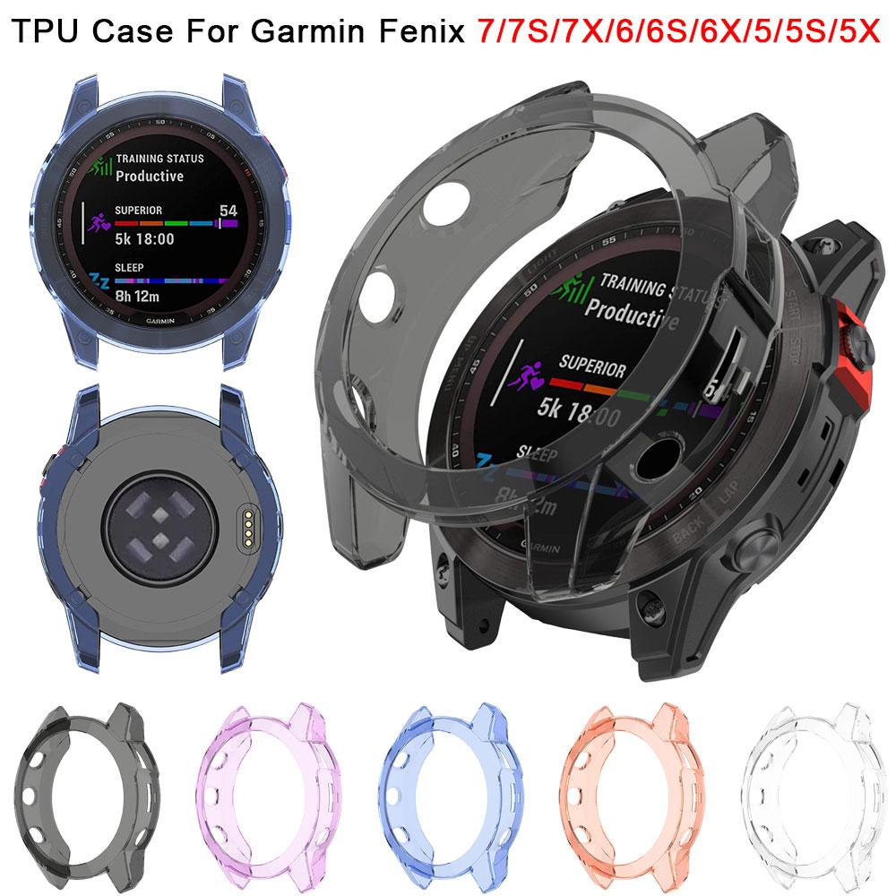TPU Protective Case For Garmin Fenix 7 7S 7X Pro 6 6S 6X Pro 5X 5 5S Transparent Protector Smartwatch Silicone Bumper Cover