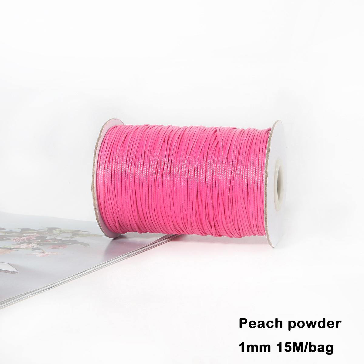 

Разноцветные вощеные хлопковые шнуры для макраме, ювелирные бусины, изготовление ювелирных изделий своими руками 1mm 15meter персиковый