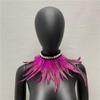 New Adjustable Faux Feather Scarf Lace-up Retro Faux Pearl Decor Costume Accessories Party