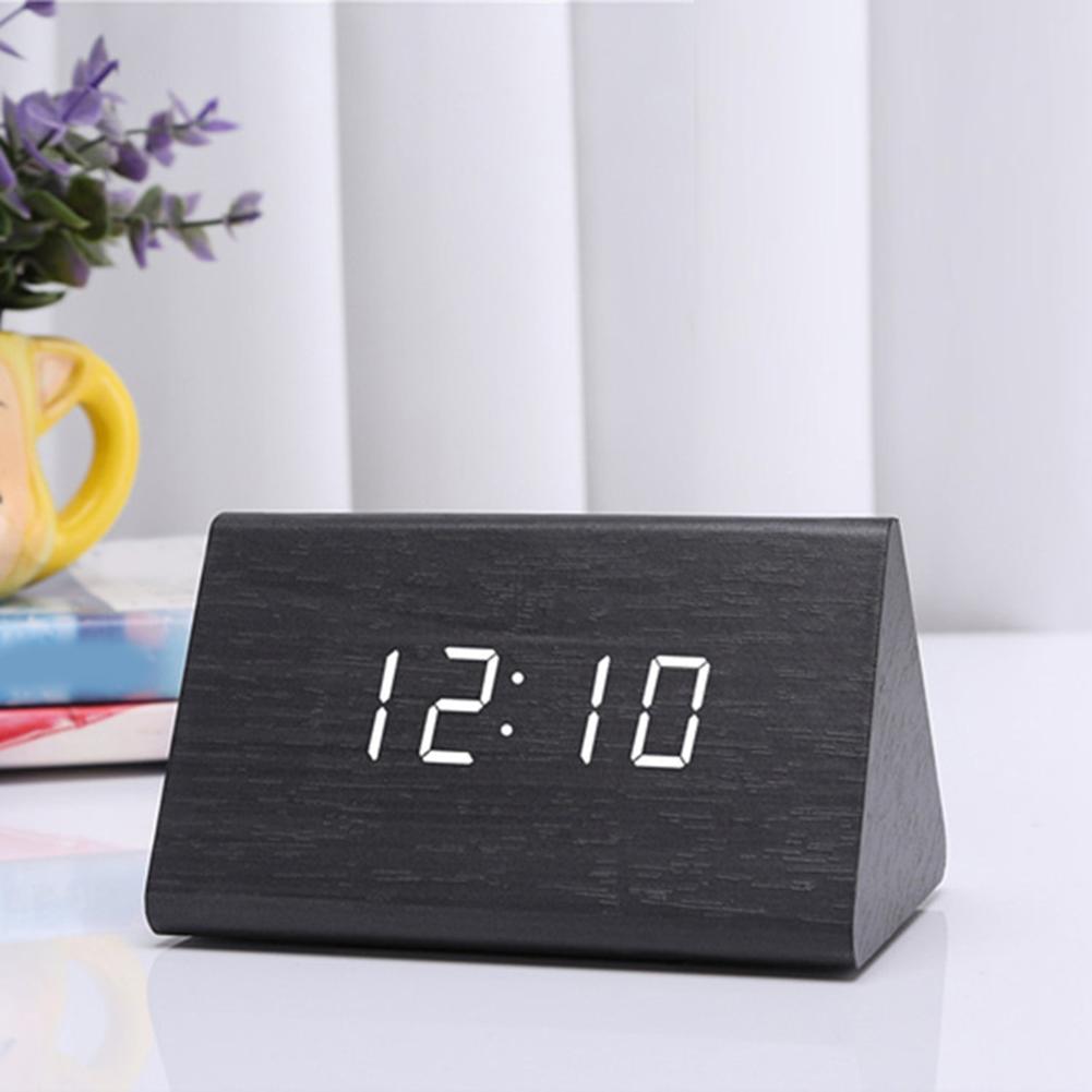 Brand New LED Alarm Clock Digital Desk Clocks Easy To Read Reliable Vibrant Display Wooden Adjustable Brightness China Mainland